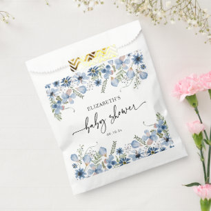 Boho Dusty Blue Boy Baby Shower Favour Bag