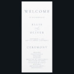 Boho Dusty Blue Elegant 1 Minimalist Wedding Program<br><div class="desc">Beautiful boho,  minimalist and classic,  our Dusty Blue Minimalist Wedding Program will be beautiful for your order of service. Fully customizable with all of your wedding program information.</div>