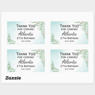 Boho Dusty Blue Eucalyptus Greenery 30th Birthday  Sticker