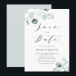 Boho Dusty Blue Eucalyptus Leaves Bat Mitzvah Save The Date<br><div class="desc">Save the Date! Announcement your event with this customizable save the date announcement. Greenery bat mitzvah invitation features watercolor dusty blue eucalyptus leaves with a whimsical script. Personalize by adding your own details. This eucalyptus Bat Mitzvah save the date is perfect for any season and theme.</div>