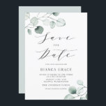 Boho Dusty Blue Eucalyptus Leaves Bat Mitzvah Save The Date<br><div class="desc">Save the Date! Announcement your event with this customizable save the date announcement. Greenery bat mitzvah invitation features watercolor dusty blue eucalyptus leaves with a whimsical script. Personalize by adding your own details. This eucalyptus Bat Mitzvah save the date is perfect for any season and theme.</div>