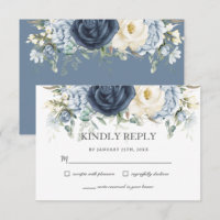 Boho Dusty Blue Navy Ivory Floral Sage Wedding