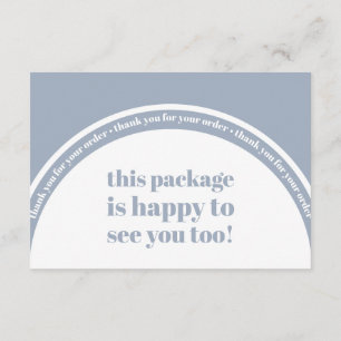 Boho Dusty Blue Thank You Order Small Business Enclosure Card