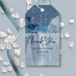 Boho Dusty Blue Thank You Wedding Gift Tags