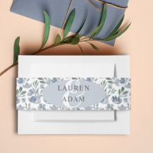 Boho Dusty Blue Watercolor floral Wedding