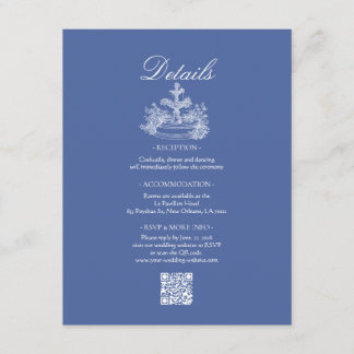 Boho Dusty Blue Wedding Detail Enclosure Card