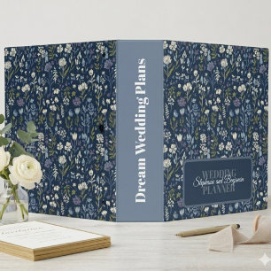 Boho Dusty Blue Wildflower Floral Wedding Binder
