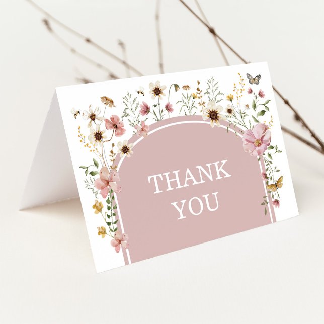 Boho Dusty Fleur sauvage rose Baby en Merci fleuri (Créateur téléchargé)