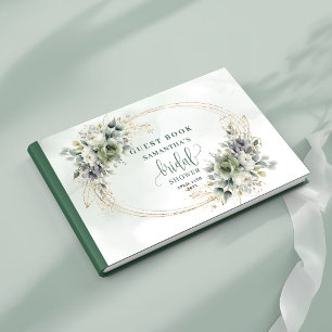 Boho Dusty Green Eucalyptus Bridal Shower Guest Book