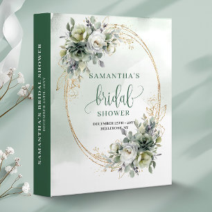 Boho Dusty Green Eucalyptus Bridal Shower Memory Binder