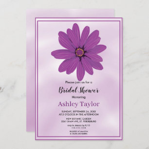 Boho dusty purple greenery floral Bridal Shower Invitation
