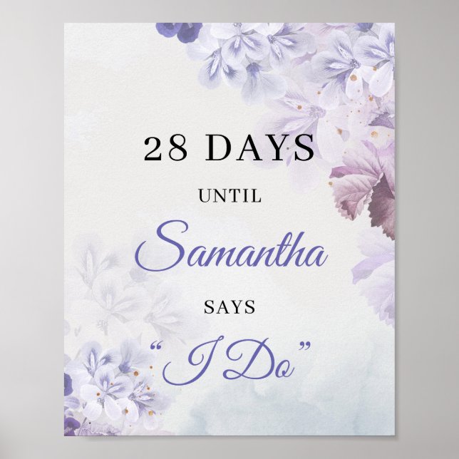Boho Dusty purple lavender lilac spring Contdown Poster (Front)