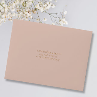 Boho Dusty Rose Enveloppe de retour Mariage RSVP d