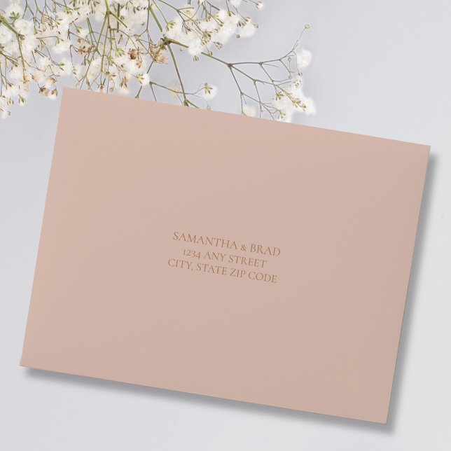 Boho Dusty Rose Enveloppe de retour Mariage RSVP d (Créateur téléchargé)
