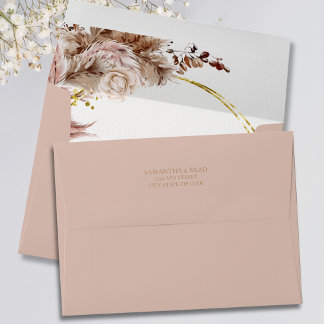 Boho Dusty Rose Enveloppe Faire-part de mariage ch