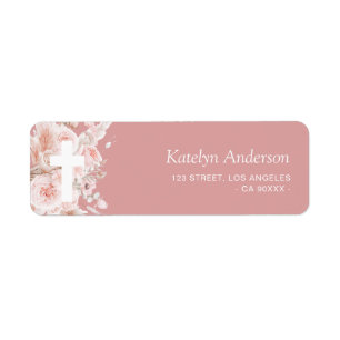 boho dusty rose floral baptême adresse