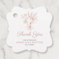 boho dusty rose pampas floral baptism