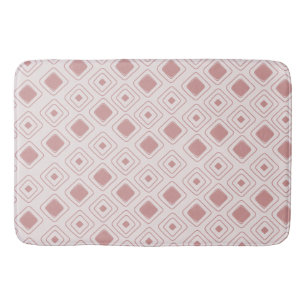 Boho Dusty Rose Tribal Geometric Aztec Pattern Bath Mat