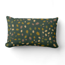 Boho Earth Tone Leaves Throw Pillow