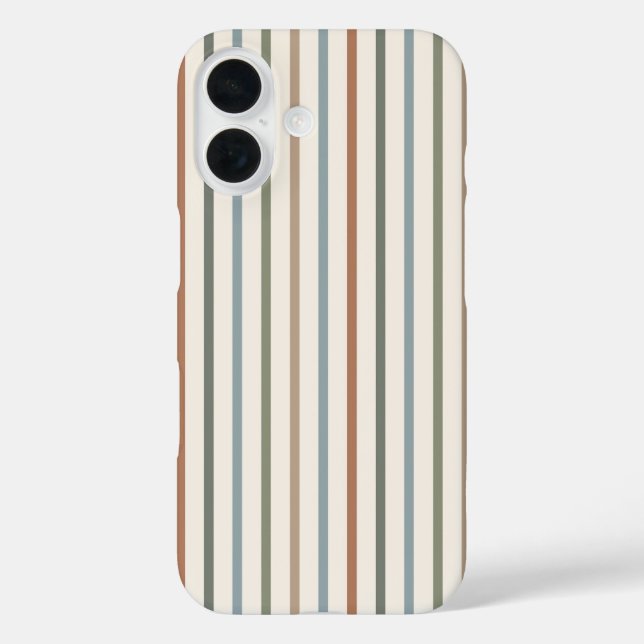 Boho Earth Tone Vertical Stripes Minimalist Patter Case-Mate iPhone Case (Back)