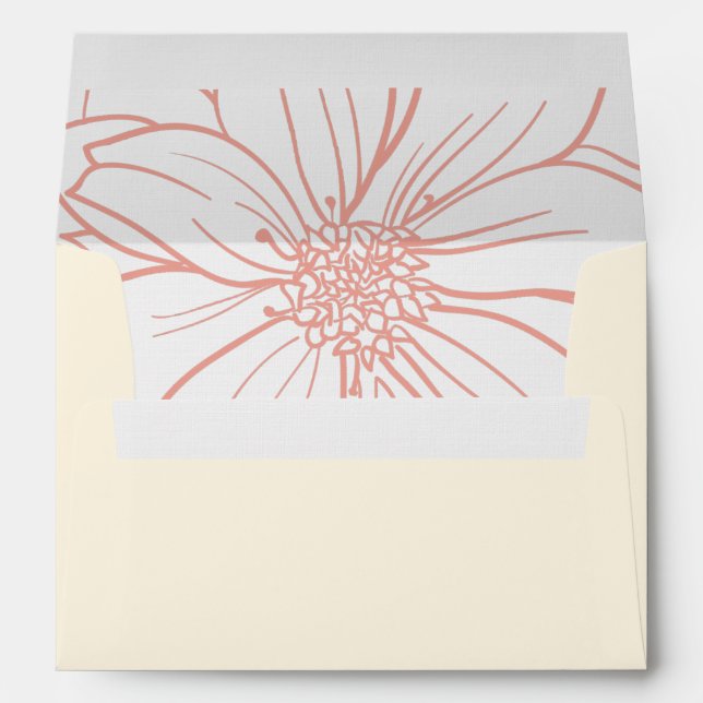 Boho earth tone vintage floral wedding envelope (Back (Bottom))