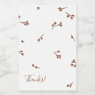 Boho Earthy Botanical Elegant Ivory Food Label