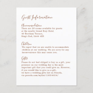 Boho Earthy Botanical Elegant Ivory Guest  Enclosure Card