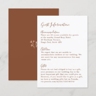 Boho Earthy Botanical Elegant Ivory Guest Enclosure Card