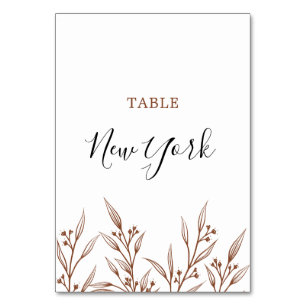 Boho Earthy Botanical Elegant Ivory Table Number