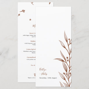 Boho Earthy Botanical Elegant Ivory Wedding Menu