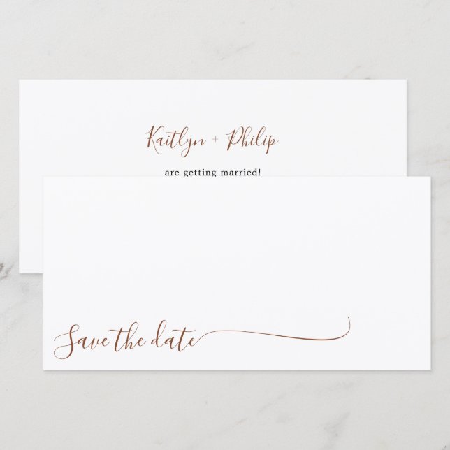 Boho Earthy Botanical Elegant Ivory White Save The Date (Front/Back)
