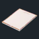 Boho Earthy Burnt Orange Floral Personalized Name  Notepad<br><div class="desc">Boho Earthy Burnt Orange Floral Personalized Name Stationery Notepad</div>