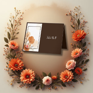 Boho Earthy Floral Accents table number card