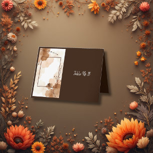 Boho Earthy Floral Accents table number card