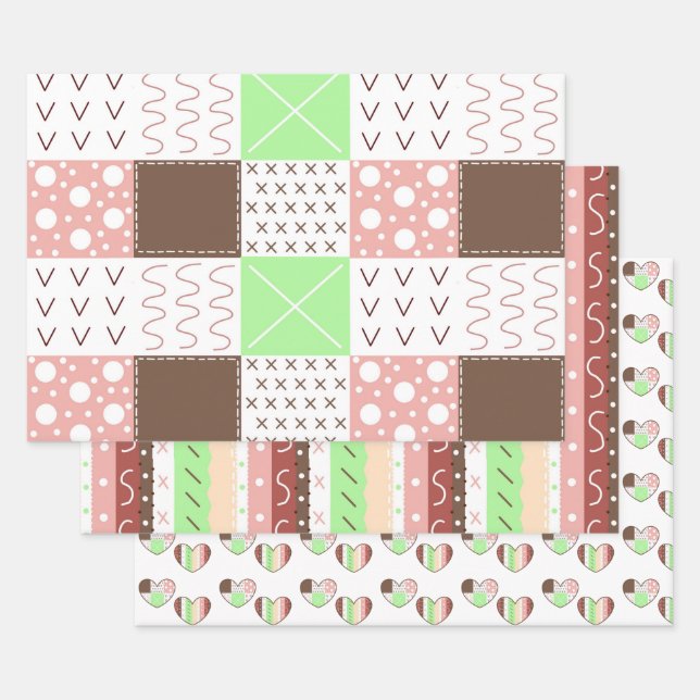 Boho Earthy Warm Colours Birthday Wrapping Paper Sheet (Set)