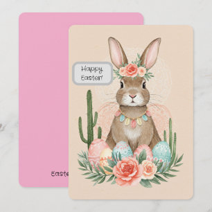 Boho Easter Bunny Printable Card – Whimsical