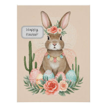 Boho Easter Bunny Printable Whimsical Pastel