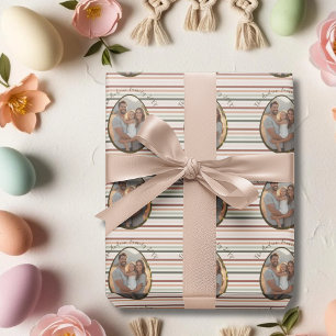 Boho Easter personalized Photo and name Wrapping Paper