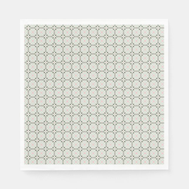 Boho Eclectic Intricate Delicate Christmas Pattern Napkin (Front)