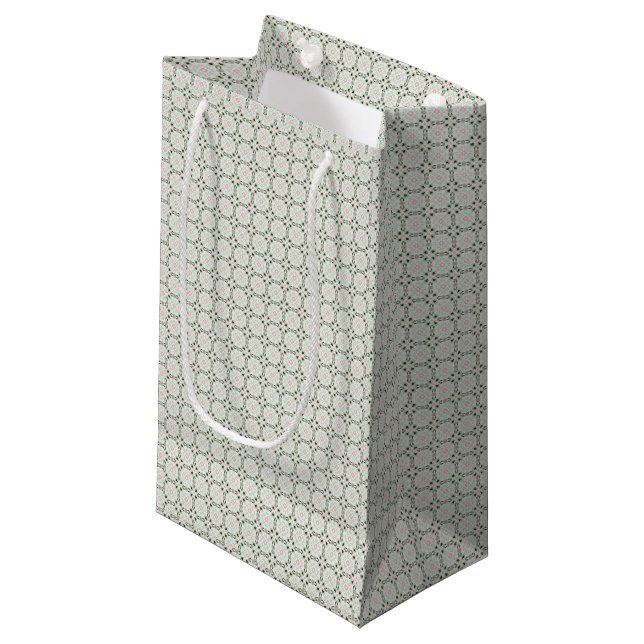 Boho Eclectic Intricate Delicate Christmas Pattern Small Gift Bag (Front Angled)