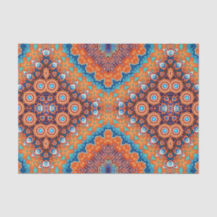 Boho Eclectic Kaleidoscopic Mosaic Hip Teal Ochre Tissue Paper
