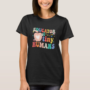 Boho Educator Of Tiny Humans Vintage First Day Of  T-Shirt