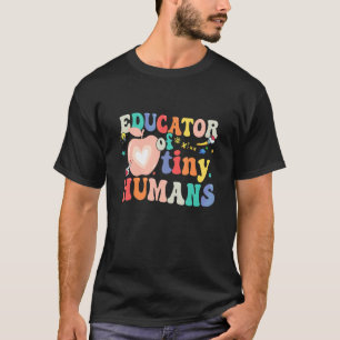 Boho Educator Of Tiny Humans Vintage First Day Of  T-Shirt