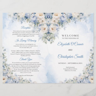 Boho Elegant Dusty Blue and Ivory Flowers Ceremony