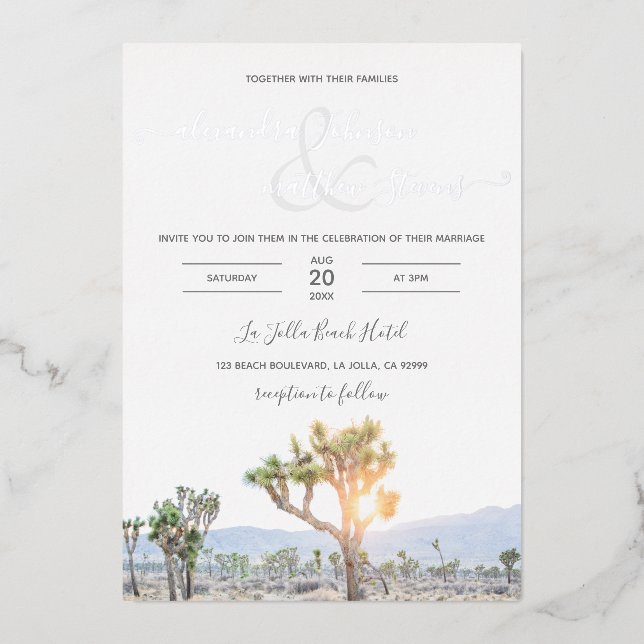 Boho Elegant Greenery Photo Joshua Tree Wedding (Front)