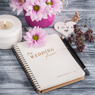 Boho Elegant Minimalist Calligraphy Script Wedding Planner