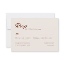 Boho Elegant moderne minimaliste mariage carte RSV