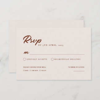 Boho Elegant moderne minimaliste mariage carte RSV