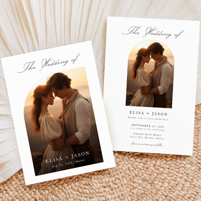 Boho Elegant Photo Wedding Invitation (Creator Uploaded)