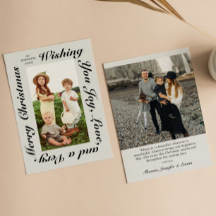 Boho Elegant Script Typography Photo Holiday Card